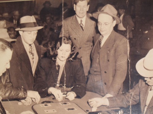 vintage woman gambling cards