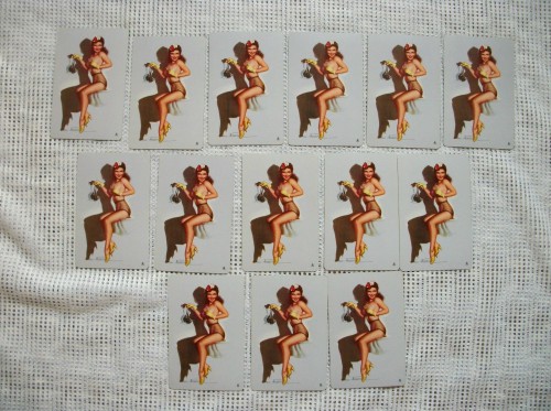 vintage pinup playing cards